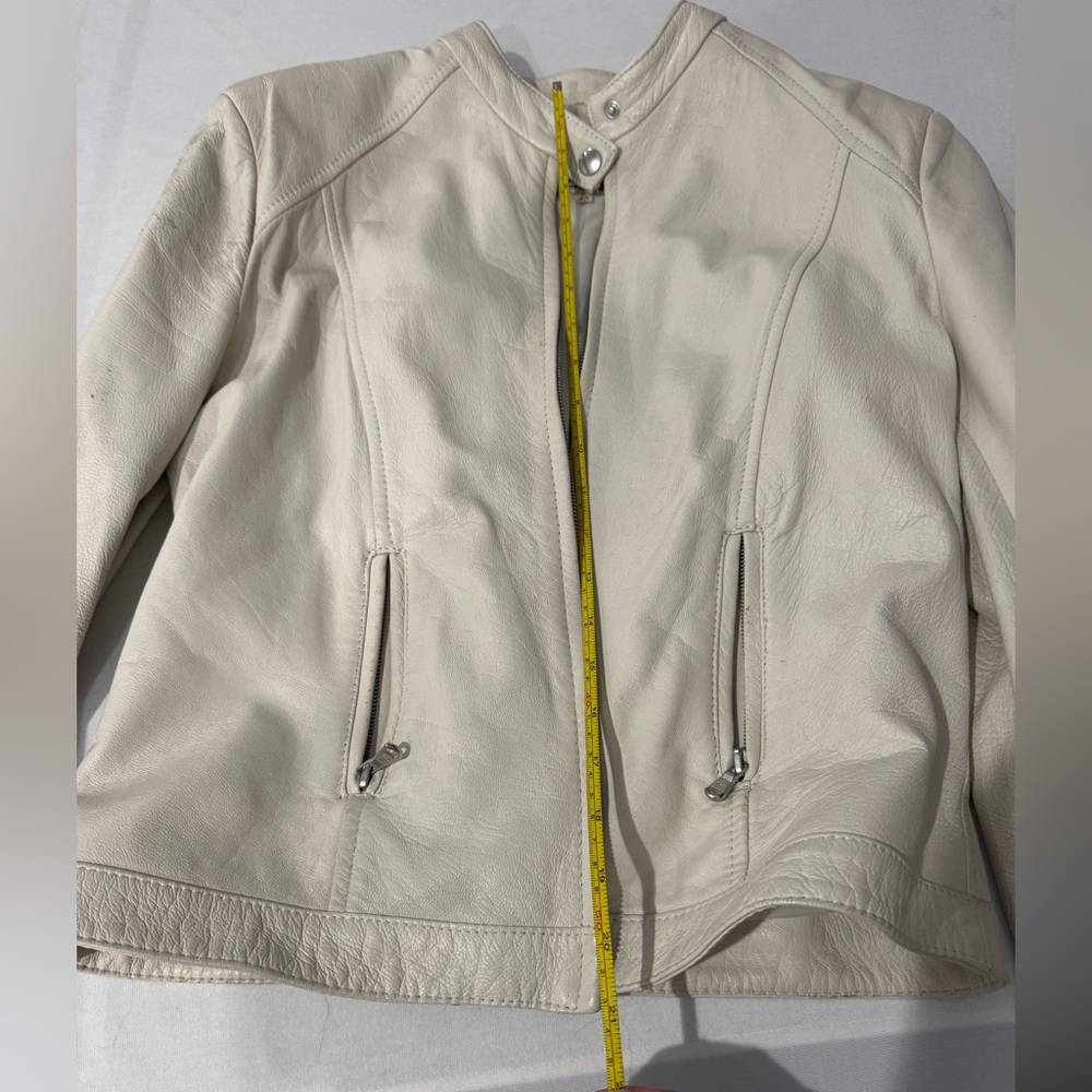 Vera Pelle Cream Leather Jacket - Picture 8 of 11